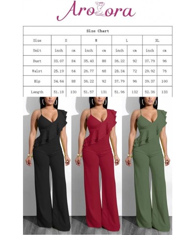 Women's Sexy V Neck Sleeveless Backless Long Wide Leg Pant Jumpsuit Romper Style-6-army Green $24.54 Jumpsuits