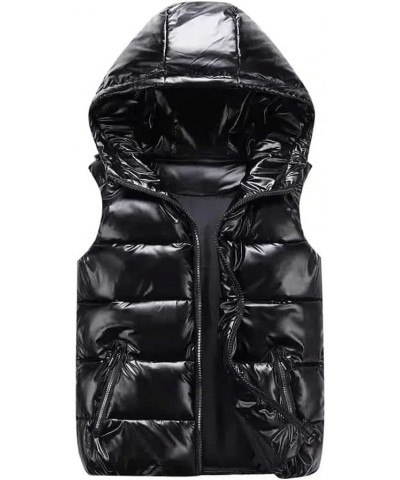 Winter Warm Gilet Thick Cotton Light Vest Sleeveless Jacket Fashion Zipper with Pocket Casual Outdoor Vest XL(3) B $28.76 Vests