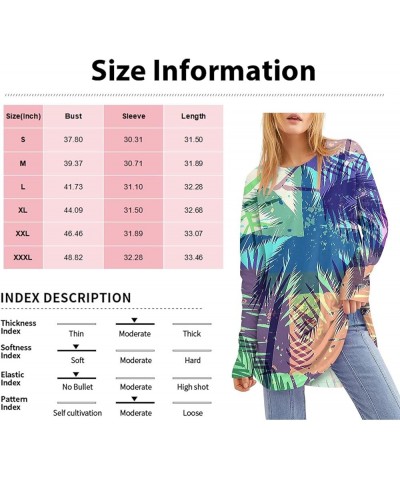 Workout Tops for Women Round Neck Long Sleeve Outfit Leaky Thumb Printing T Shirts Casual Loose Pullover Tops 2-green $7.00 U...