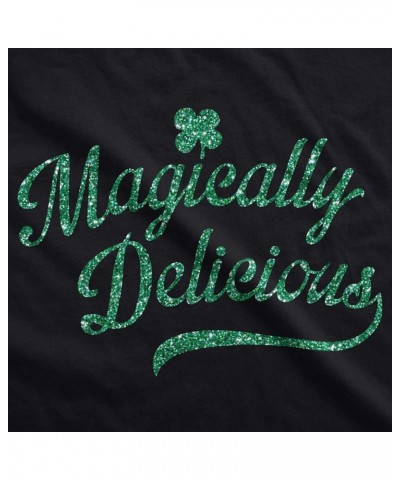 Womens Funny St Patricks Day T Shirts for Girls Cute Tees for Saint Patricks Day Black - Magically Delicious Glitter Ink $12....