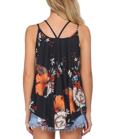 Women Flowy Tank Tops Casual Summer Tops Sexy Tank Tops Spaghetti Strap V Neck Sleeveless Tunic Camisoles Peony $13.24 Tanks