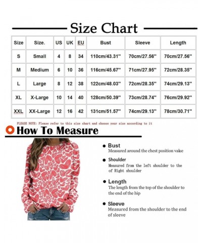 Valentines Day Shirts Women Love Heart Print Graphic Tees Long Sleeve Tops Dressy Casual Crewneck Sweatshirts Blouses A01♥-pi...