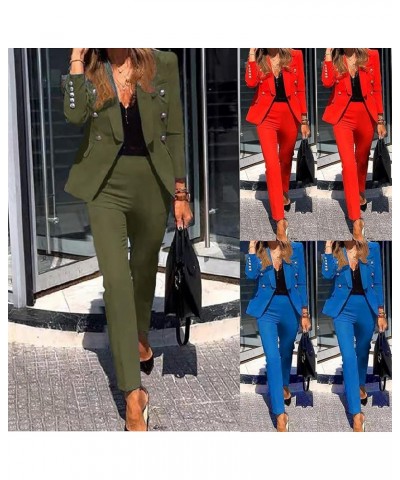 Solid Blazer Jackets Tops and Pants Business Suit for Women Casual Elegant Coat Long Sleeve Outerwear Leggings Sets Red $18.4...