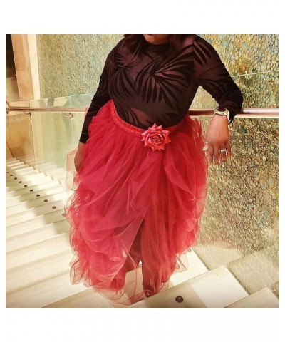 Wedding Planning Women's Long Maxi Tulle Special Occasion Bustle Night Out Skirt Wine Red $30.20 Skirts