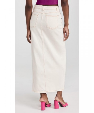 Women's Barbie Split Midi Skirt, Porcelain, White, Off White, L $43.24 Skirts