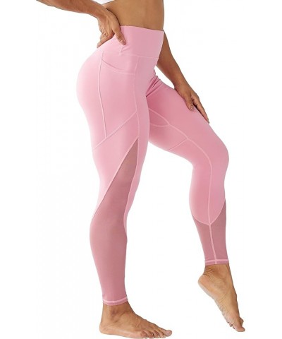 High Waisted Yoga Pants for Women Running Workout Mesh Leggings Side Pockets Squat Proof Tummy Control A- Cashmare Rose $15.8...