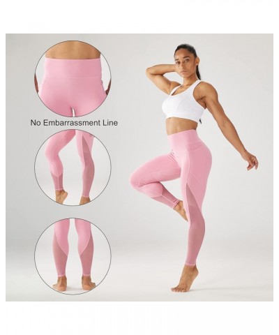 High Waisted Yoga Pants for Women Running Workout Mesh Leggings Side Pockets Squat Proof Tummy Control A- Cashmare Rose $15.8...