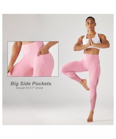 High Waisted Yoga Pants for Women Running Workout Mesh Leggings Side Pockets Squat Proof Tummy Control A- Cashmare Rose $15.8...