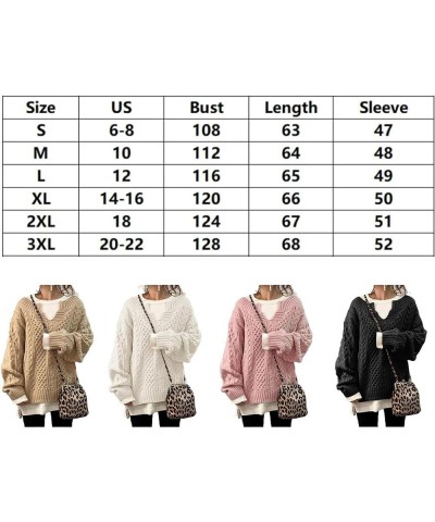 Slouchy Cable Knit Sweater Women Fall Fashion V-Neck,Sleeve Loose Cable Knit Sweater Pullover X-Large A $20.29 Sweaters