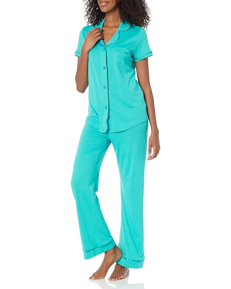 Women's Bella Short Sleeve Top & Pant Pajama Set Andaman Sea/Andaman Sea $30.14 Sleep & Lounge