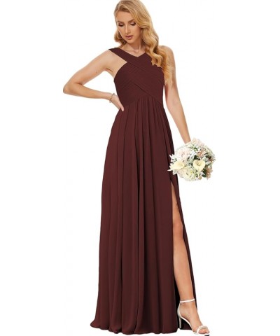 Chiffon Bridesmaid Dresses for Women Crisscross Neck Wedding Guest Dress with Slit Corset Formal Evening Gown Peacock $36.03 ...