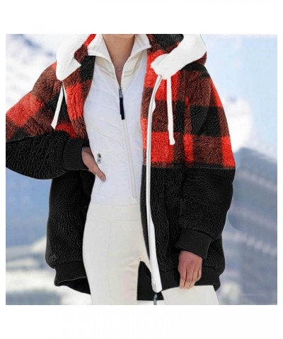 Coats for Women Winter 2023 Warm Thick Fleece Sherpa Jacket Fashion Casual Loose Fuzzy Zip Up Hoodie With Pockets F Red $8.90...