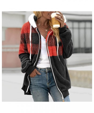 Coats for Women Winter 2023 Warm Thick Fleece Sherpa Jacket Fashion Casual Loose Fuzzy Zip Up Hoodie With Pockets F Red $8.90...