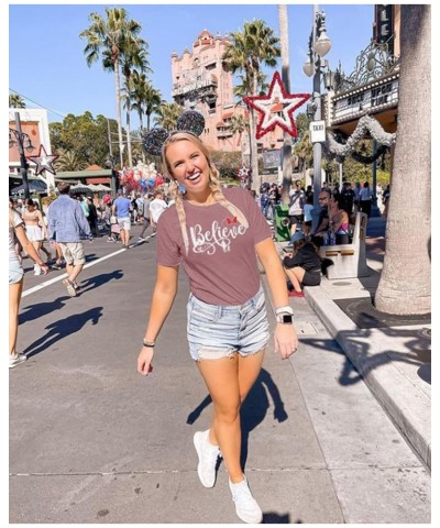 Happiest Place On Earth T-Shirt Women Castle Balloon Graphic Shirt Casual Short Sleeve Trip Tee Top Pink2 $15.67 T-Shirts