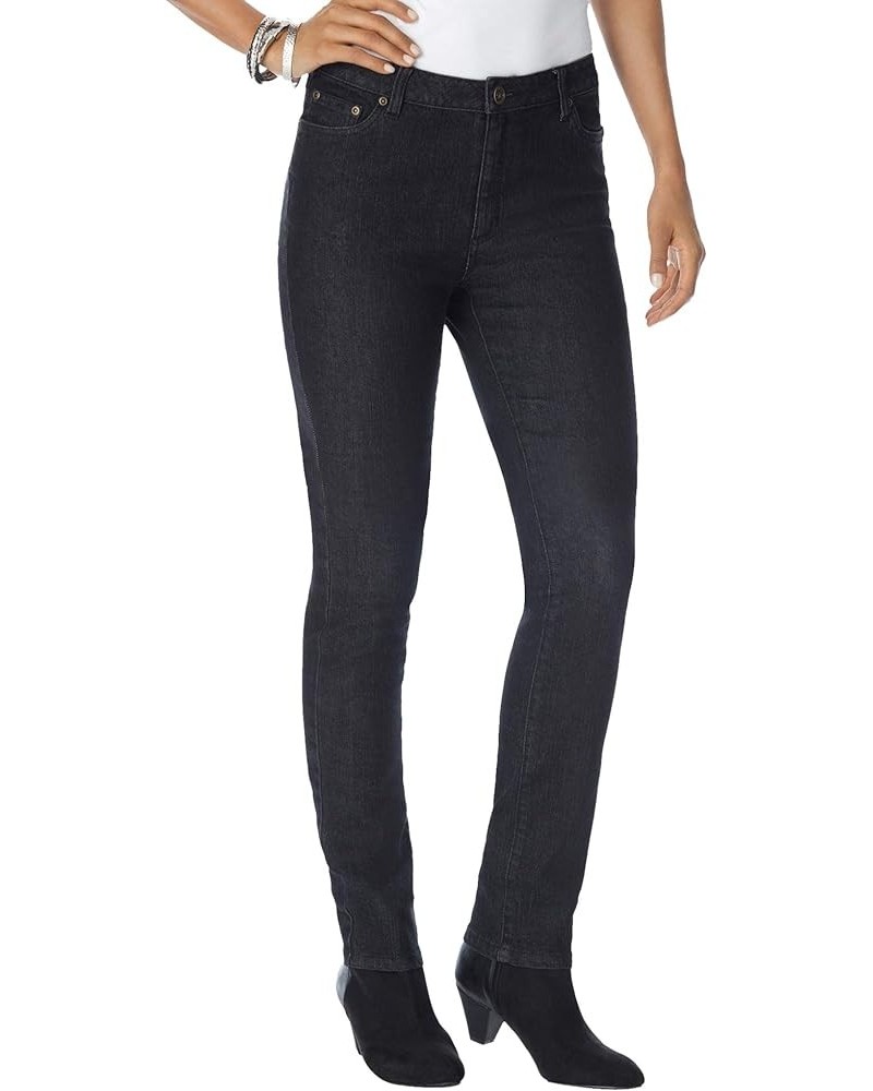 Women's Plus Size Invisible Stretch Contour Skinny Jean Black Denim $30.42 Jeans