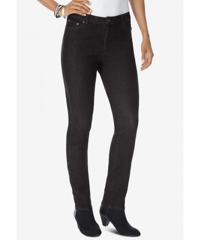 Women's Plus Size Invisible Stretch Contour Skinny Jean Black Denim $30.42 Jeans