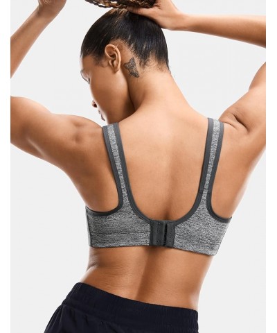 Front Adjustable Sports Bras for Women High Impact Wirefree Comfort No Bounce Support Workout Running Bra Grey $15.75 Lingerie