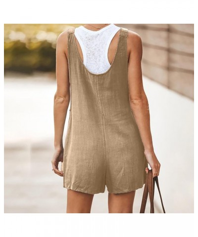 Casual Rompers For Women Summer 2024 Sleeveless Adjustable Strap Shorts Jumpsuits Dressy Overalls With Pockets A-khaki $18.06...