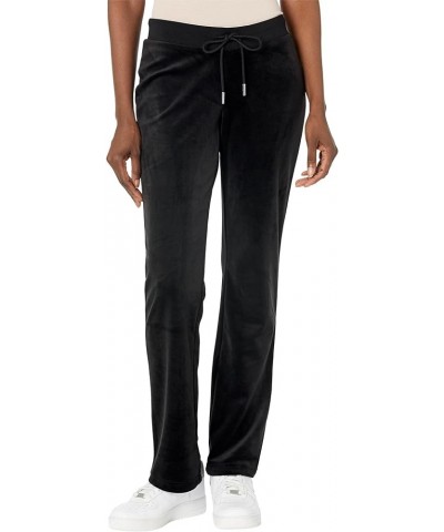 Women's Rib Waist Velour Pants with Drawcord Liquorice $33.26 Pants