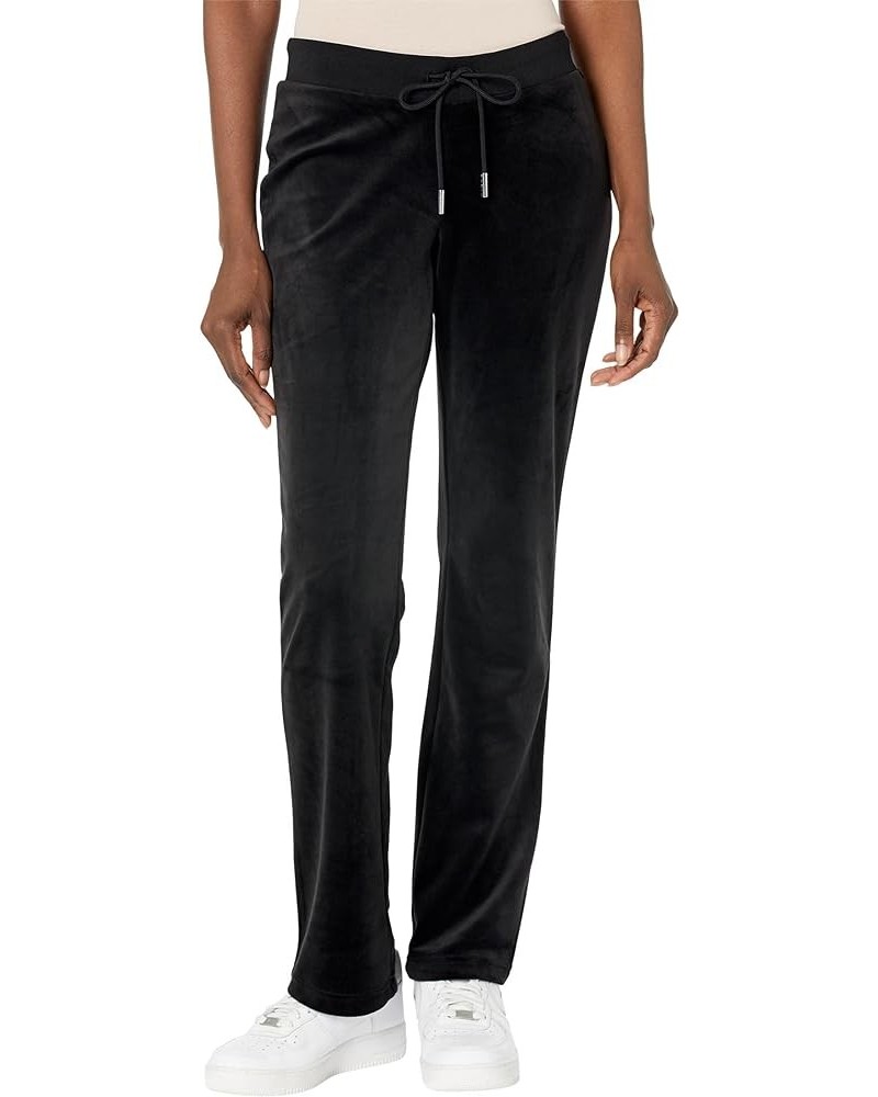 Women's Rib Waist Velour Pants with Drawcord Liquorice $33.26 Pants