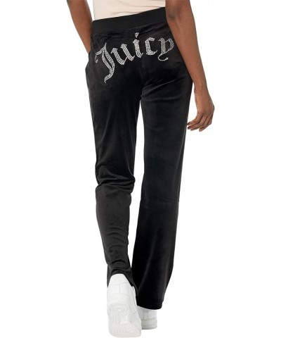 Women's Rib Waist Velour Pants with Drawcord Liquorice $33.26 Pants