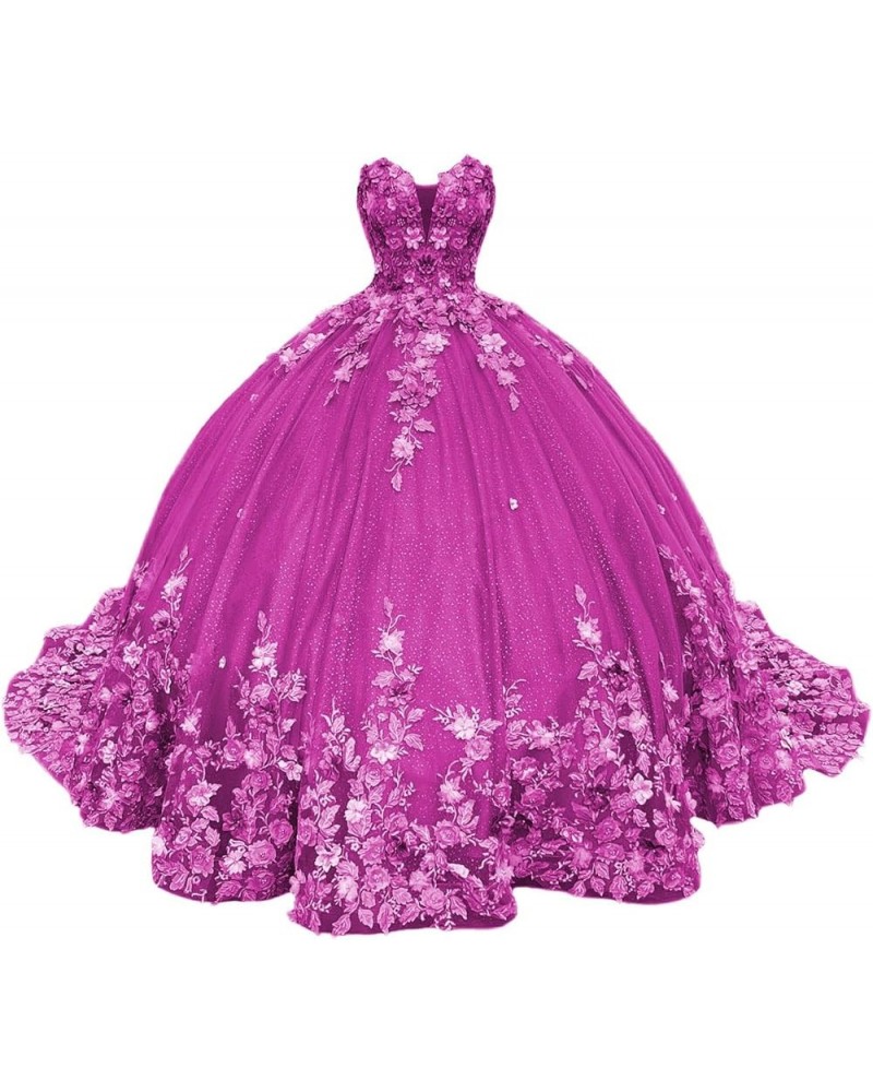 Sweetheart Sweet 16 Quinceanera Dresses Ball Gown for Girls Puffy Strapless Prom Dresses for Women CXL040 Fuchsia $56.70 Dresses