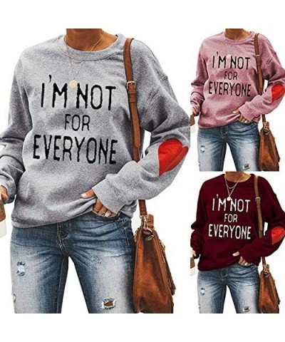 Women's I'm Not for Everyone Sweatshirt Sarcastic Gift Graphic Coazy Workout Pullover Tops Rose $15.25 Hoodies & Sweatshirts