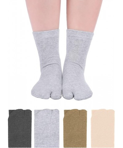 4 Pairs Flip Flop Socks Tabi Split Toe Socks Toe Socks for Men Women Supplies Beige, Khaki, Dark Grey, Light Grey $10.44 Acti...