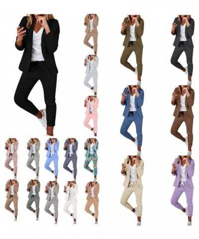 Womens Business Work Suits Dressy Casual 2 Piece Outfits Office Lady Open Front Blazer and Drawstring Pants Set White2 $12.25...