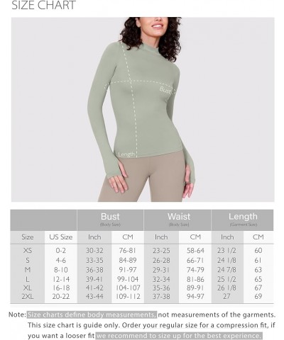 Cloud Feeling Long Sleeve Shirts with Thumb Hole for Women Mock Neck Yoga T-Shirts Workout Tops Light Brown $13.24 Activewear