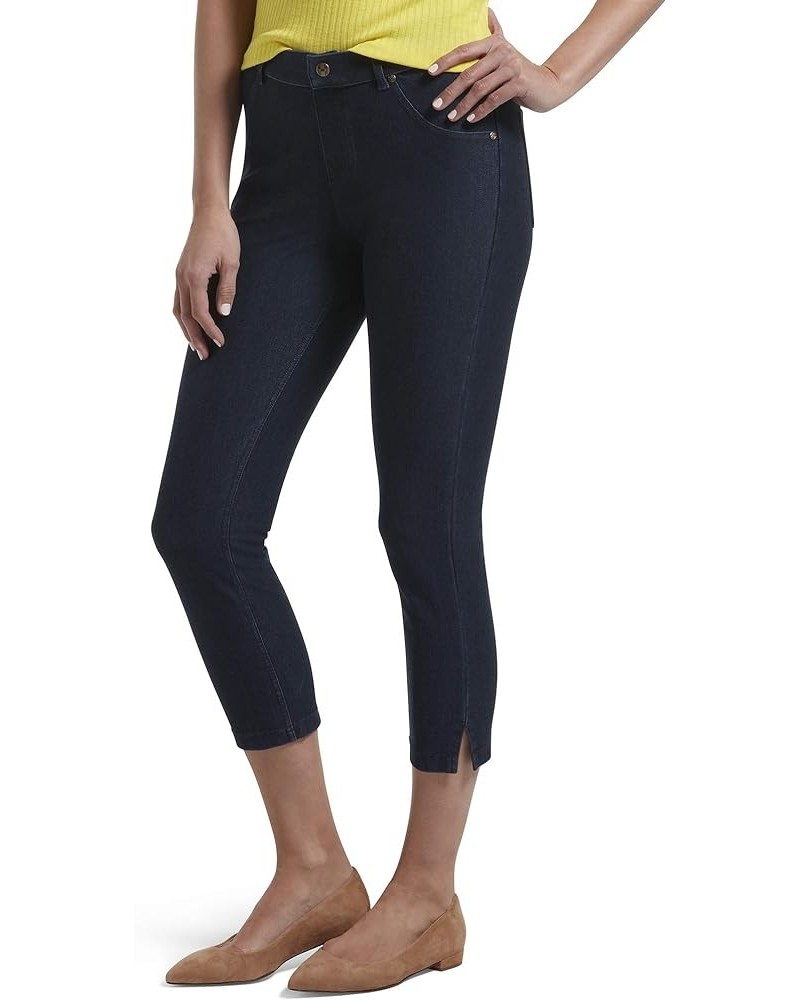 Damen Knöchel Schlitz Wesentliche Denim Capri | Modische abgeschnitten Legging Deep Indigo Wash $16.70 Leggings