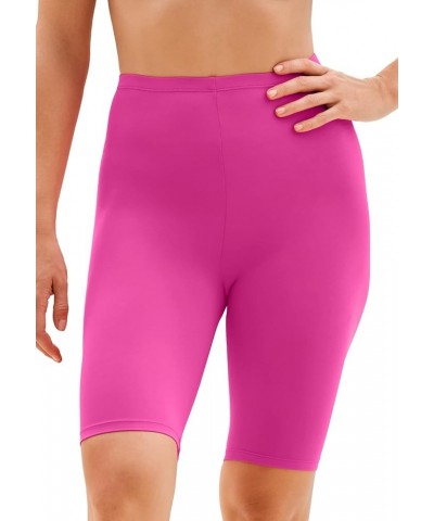 Women's Plus Size Swim Bike Short Swimsuit Bottoms Fluorescent Pink $14.12 Swimsuits