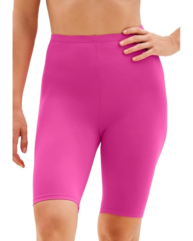 Women's Plus Size Swim Bike Short Swimsuit Bottoms Fluorescent Pink $14.12 Swimsuits