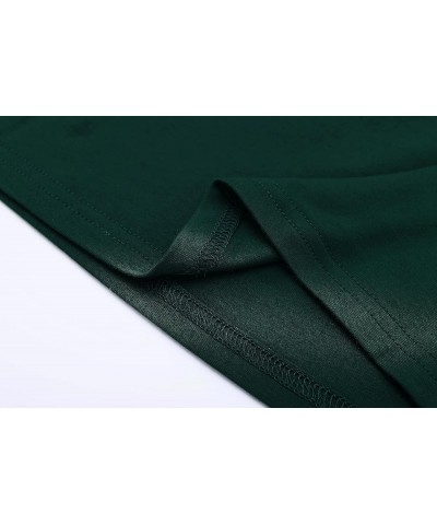 Women's Long Sleeve T-Shirt Comfy Square Neck Shirts Basic Stretch Layer Deep Forest Green $10.74 T-Shirts