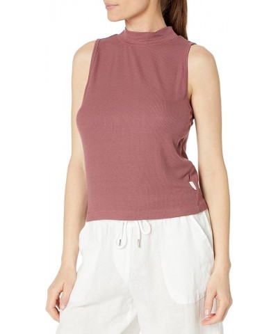 Women's Everyday Embrodery Monogram Cropped S/S Short Sleeve Mock Neck Sedona $14.13 T-Shirts