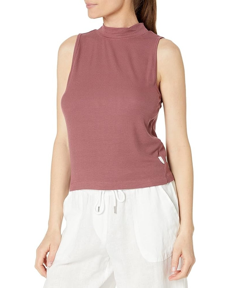 Women's Everyday Embrodery Monogram Cropped S/S Short Sleeve Mock Neck Sedona $14.13 T-Shirts