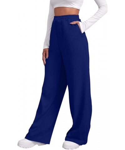 High Waisted Wide Leg Sweatpants Women Cozy Fleece Sweatpants with Pockets Baggy Casual Elastic Waist Yoga Pants Winter Ba- B...