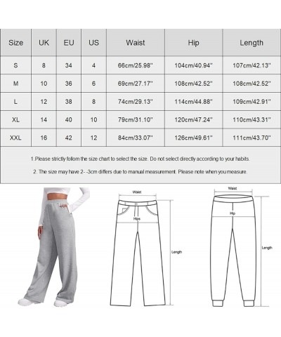 High Waisted Wide Leg Sweatpants Women Cozy Fleece Sweatpants with Pockets Baggy Casual Elastic Waist Yoga Pants Winter Ba- B...