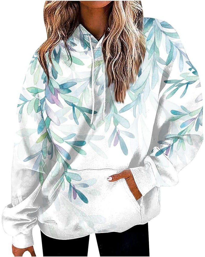 Plus Size Sweatshirts For Women Ethnic Floral Fall Hoodie Pullover Long Sleeve Drawstring Graphic Shirts Winter Outfit X09-wh...