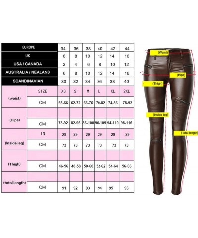 Women's Pu Slim Pants Faux Leather Stretch Skinny Jeans Pencil Pants Biker Pants 230 $20.16 Others