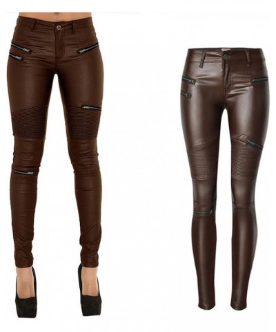 Women's Pu Slim Pants Faux Leather Stretch Skinny Jeans Pencil Pants Biker Pants 230 $20.16 Others