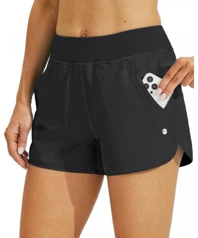 Women's 3" Swim Board Shorts Swimming Bottoms with Brief Liner Quick Dry UPF 50+ X-Large Black $16.32 Swimsuits