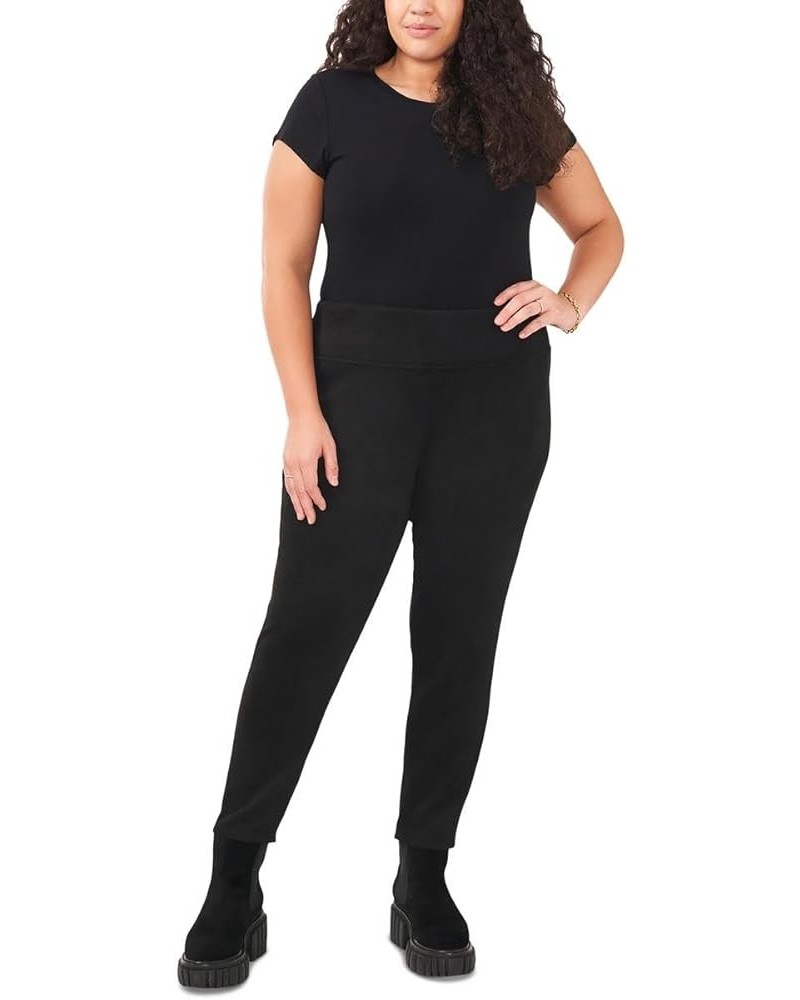 Womens Plus Faux Suede Pull On Leggings Rich Black $10.44 Leggings