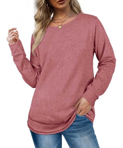 Womens Fall Fashion Tops Dressy Casual Long Sleeve Tunic Tops for Leggings Crewneck Curved-Hem Sweatshirts Soft Shirts A03_re...