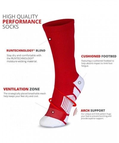 Custom Team Number Crew Socks | Youth & Adult Athletic Socks Red | Choose Your Number 68 Or 86 Team Number $10.07 Socks