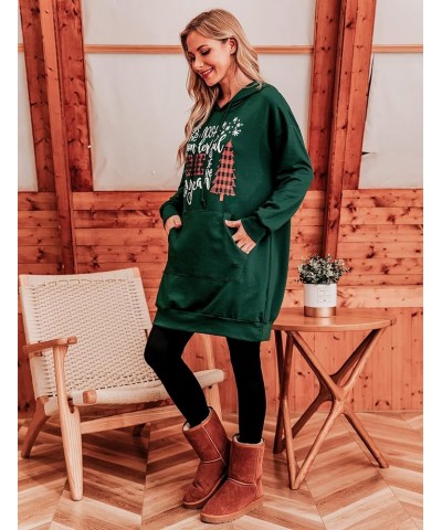 Women Halloween Christmas Hoodies Dress Casual Long Sleeve Oversized Sweatshirts Dress with Pocket Green $13.86 Hoodies & Swe...