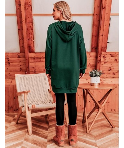 Women Halloween Christmas Hoodies Dress Casual Long Sleeve Oversized Sweatshirts Dress with Pocket Green $13.86 Hoodies & Swe...