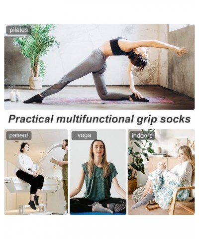 Grip Socks for Women Non Slip Yoga Socks Cozy Hospital Socks Pilates Socks With Grips Ankle Compression Socks Grip 4/Black $8...