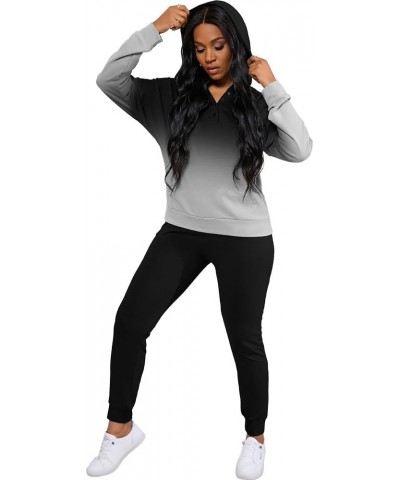 Two Piece Outfits For Women Jogging Suits Casual Sweatsuits Jogger Z513 Gradient Black $20.24 Activewear