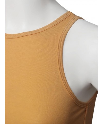 Women's Halter Neck Sleeveless Crop Tank Top Light Mustard $10.25 Tanks